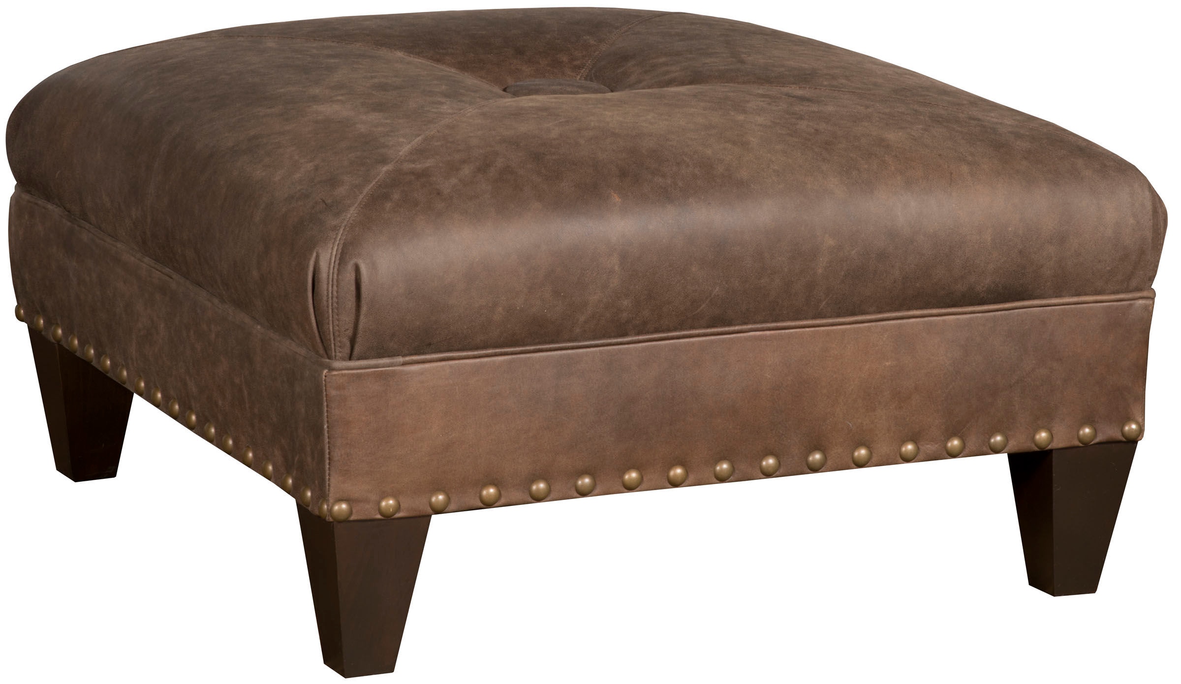 King Hickory Living Room Capital Square Medium Ottoman with Miter and